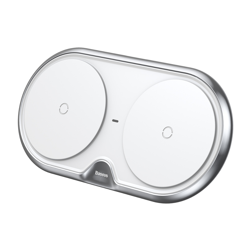 Baseus �adowarka indukcyjna Dual z �adowark� sieciow� QC3.0 i kablem srebrna / 2