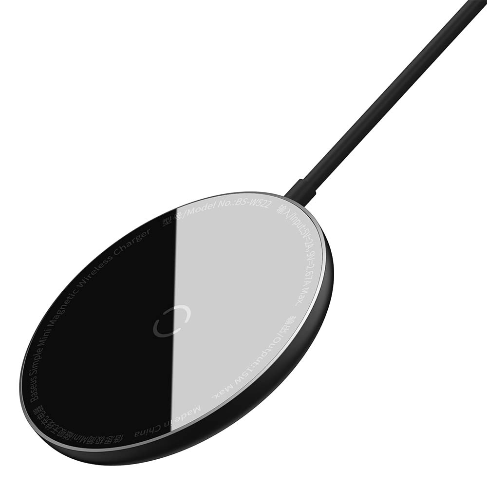 Baseus �adowarka indukcyjna Simple Mini Qi EPP 15W czarna magnetyczna / 3