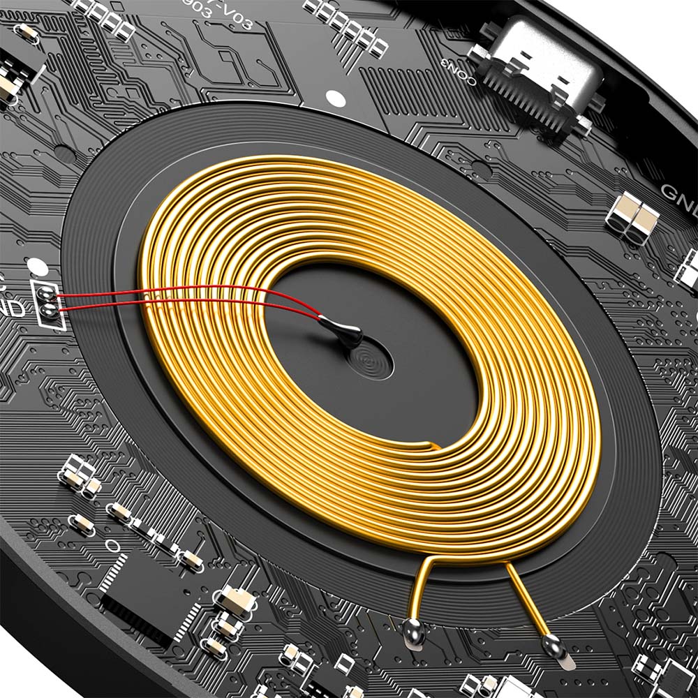 Baseus �adowarka indukcyjna Simple Qi EPP 15W czarna magnetyczna / 4