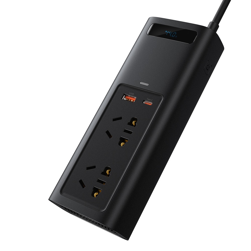 Baseus �adowarka samochodowa 150W czarna z przetwornic� 220V / 4