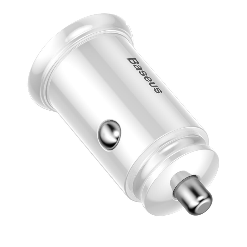 Baseus �adowarka samochodowa Circular Plastic PPS QC 3.0 typ-C 30W bia�a / 4