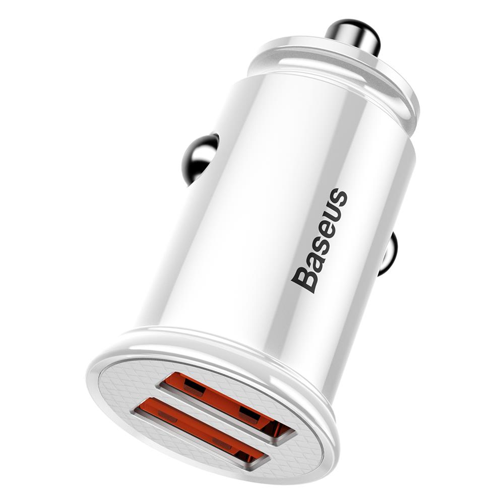 Baseus �adowarka samochodowa Dual QC3.0 30W bia�a / 3