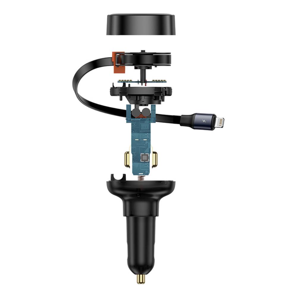 Baseus �adowarka samochodowa Enjoyment Pro Car Charger C+Retractable Type-C Cable 60W czarna / 3