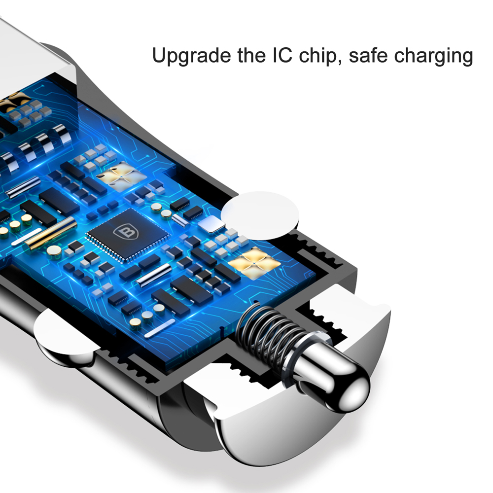 Baseus �adowarka samochodowa Gentleman czarna  2x2.4A / 4