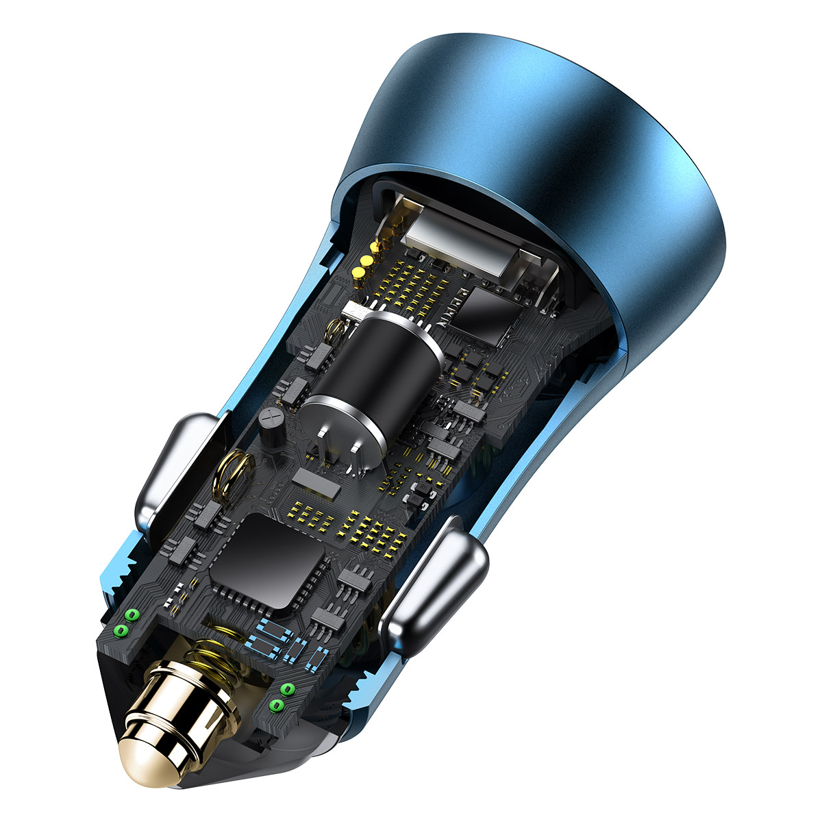 Baseus adowarka samochodowa Golden Contactor Pro 2USB USB-A/ PD USB-C 40W niebieska / 6