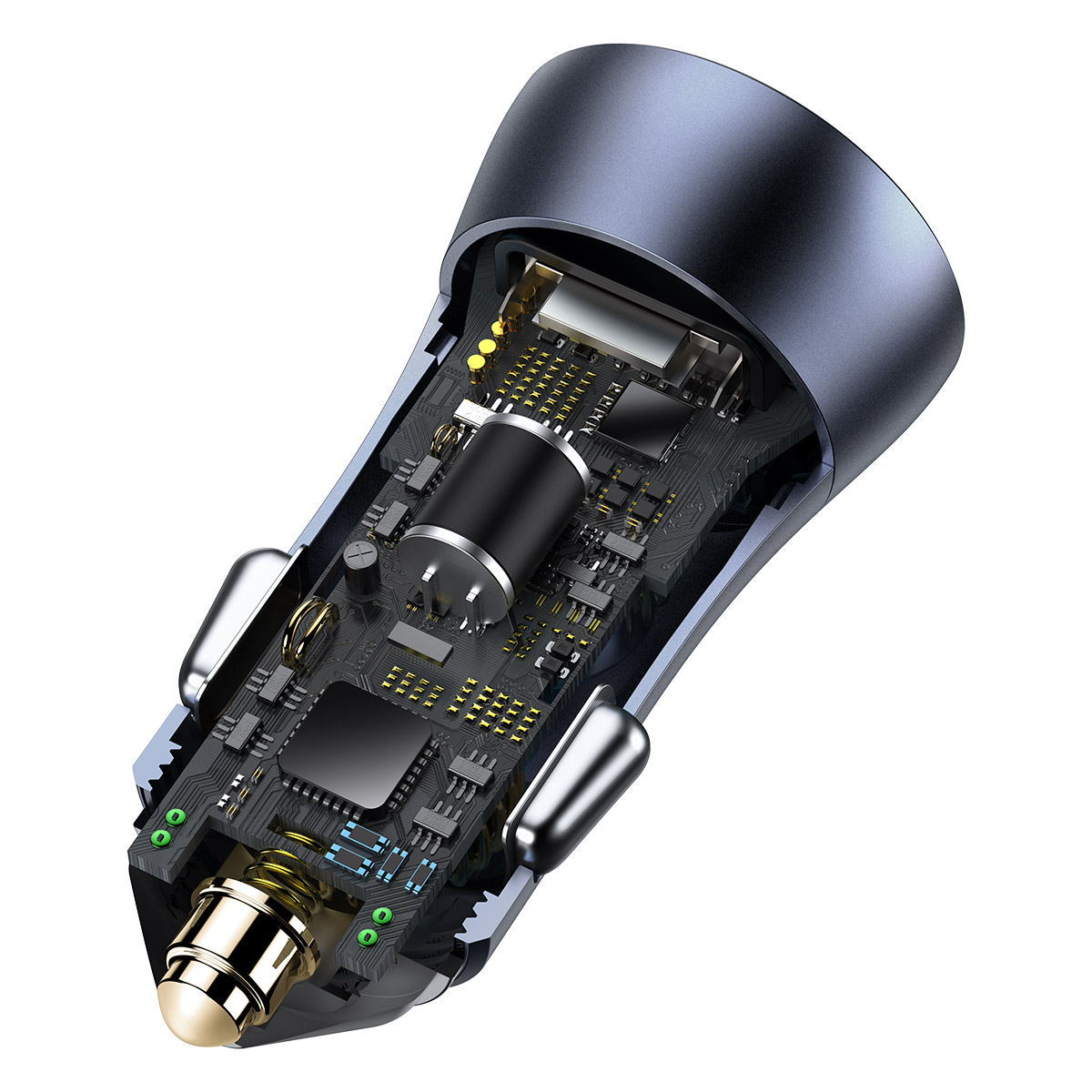 Baseus adowarka samochodowa Golden Contactor Pro 2USB USB-A/ PD USB-C 40W szara / 6
