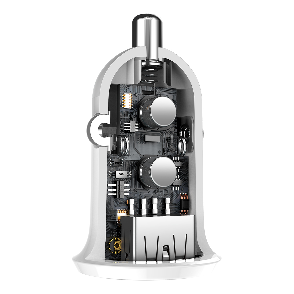 Baseus �adowarka samochodowa Grain Pro 2USB 4,8A bia�a / 5