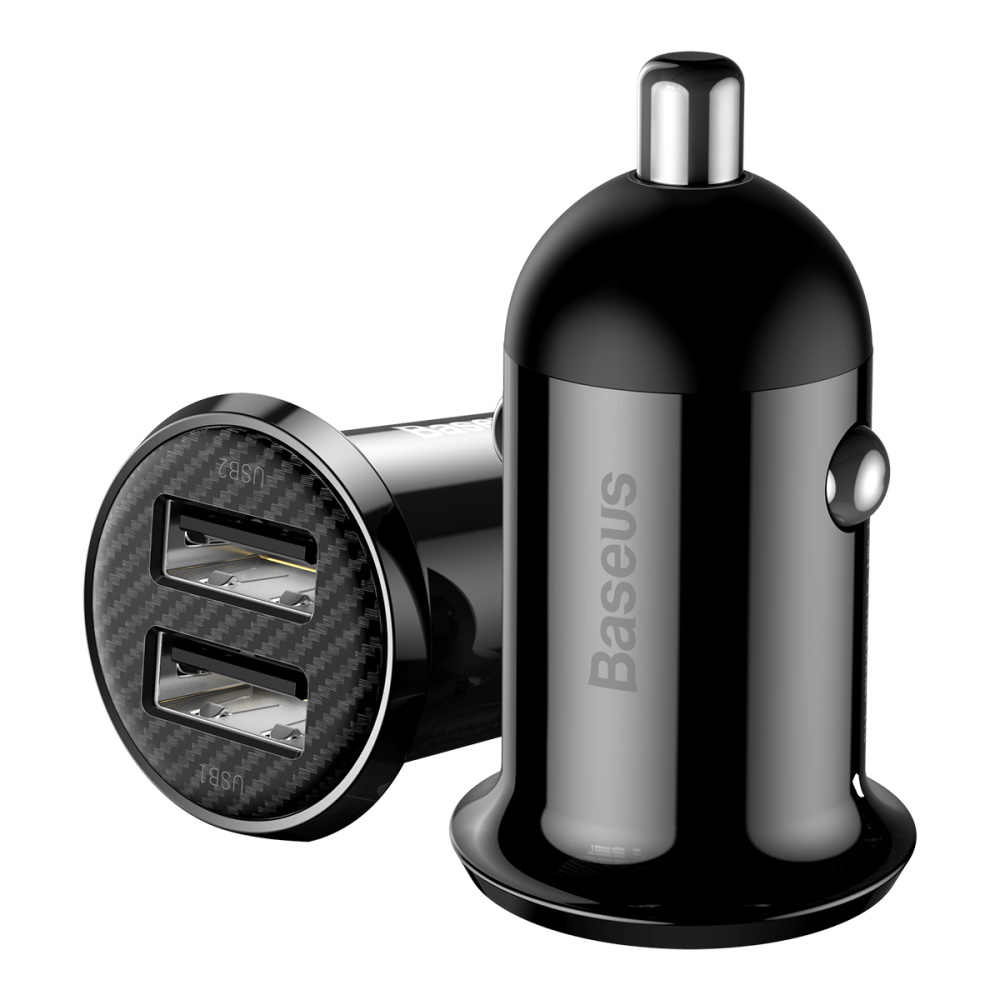 Baseus adowarka samochodowa Grain Pro 2x USB 4,8A czarna / 2