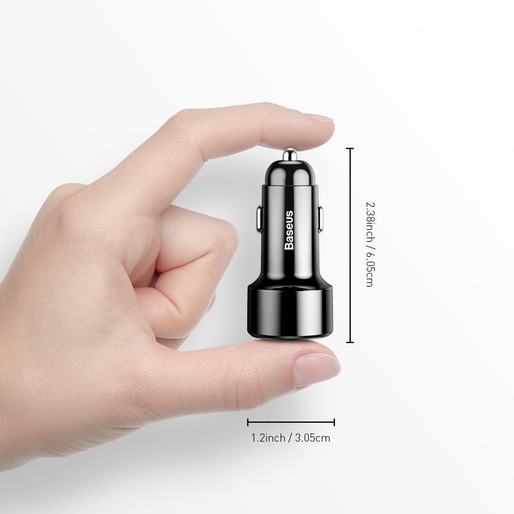 Baseus �adowarka samochodowa Magic PPS QC 3.0+ 2USB czarna 45W / 6