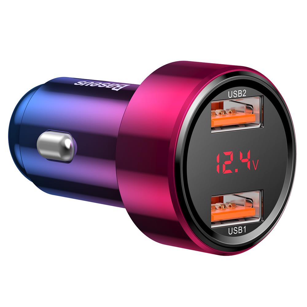 Baseus �adowarka samochodowa Magic PPS QC 3.0+ 2USB czerwona 45W / 4