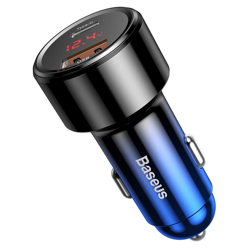 Baseus adowarka samochodowa Magic PPS QC 3.0+ USB + PD niebieska 45W / 2