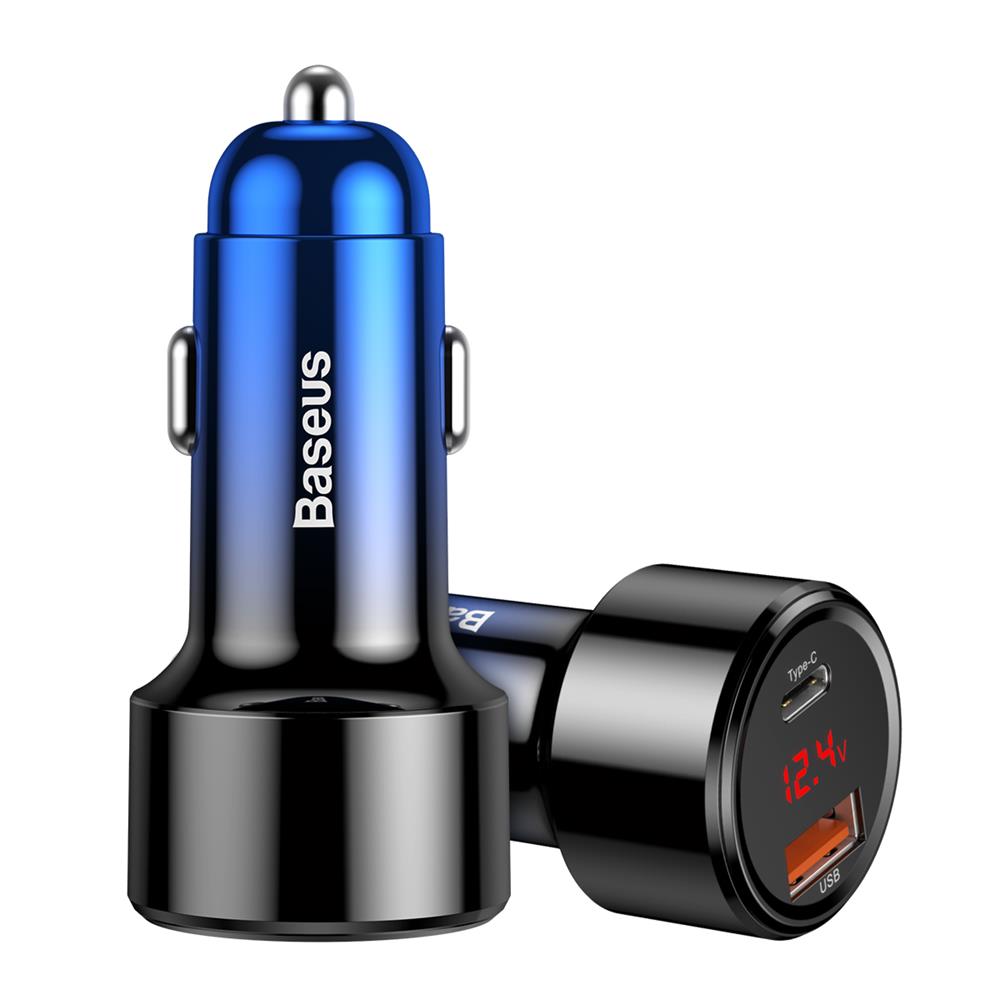 Baseus adowarka samochodowa Magic PPS QC 3.0+ USB + PD niebieska 45W / 5