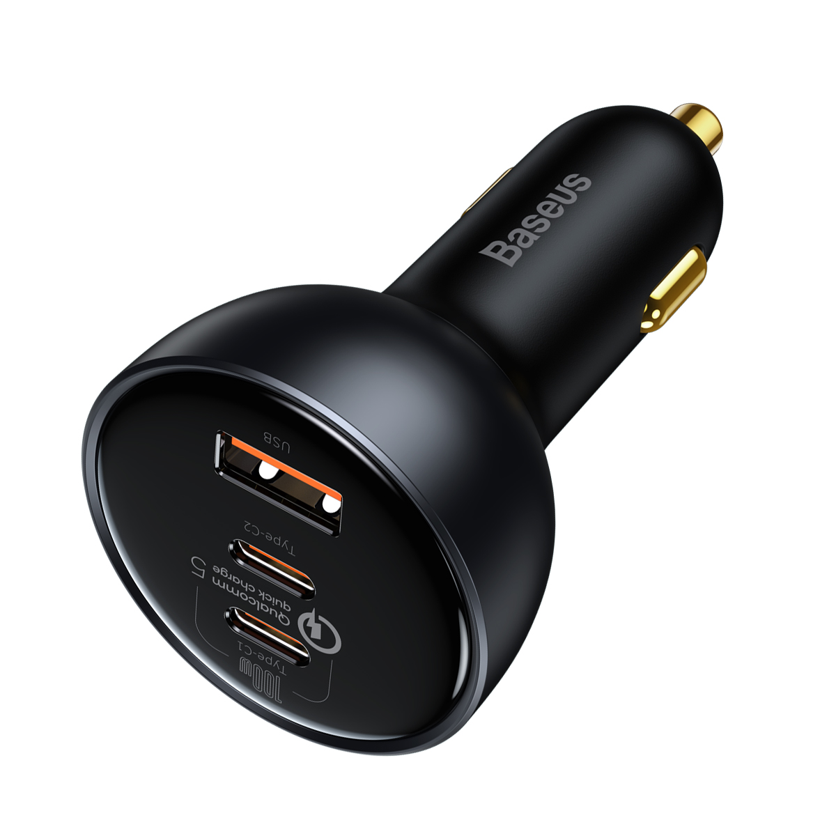 Baseus �adowarka samochodowa QC 5 PD 160W 1x USB 2x USB-C czarna + kabel USB-C - USB-C / 2