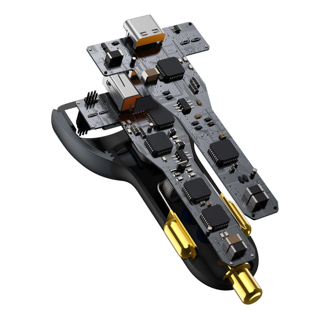 Baseus �adowarka samochodowa QC 5 PD 160W 1x USB 2x USB-C czarna + kabel USB-C - USB-C / 5