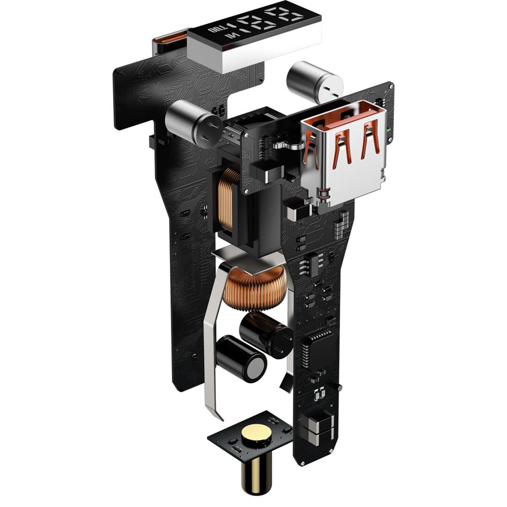 Baseus �adowarka samochodowa Superme PD 100W 1x USB 1x USB-C czarna + kabel USB-C - USB-C / 2