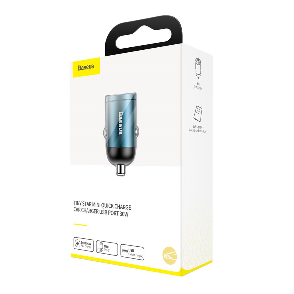 Baseus �adowarka samochodowa Tiny Star Mini QC 3.0 1USB niebieska 30W / 7