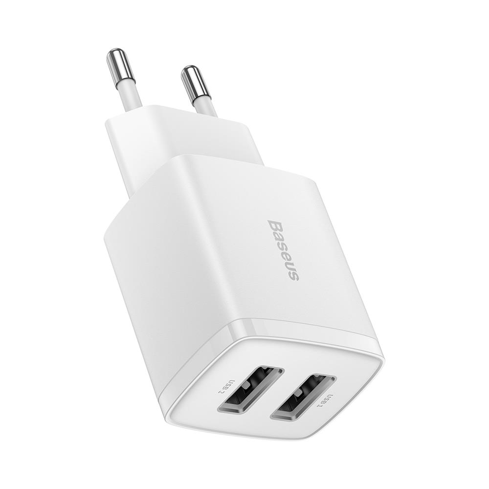 Baseus �adowarka sieciowa Compact 2 x USB bia�a 10,5W / 2