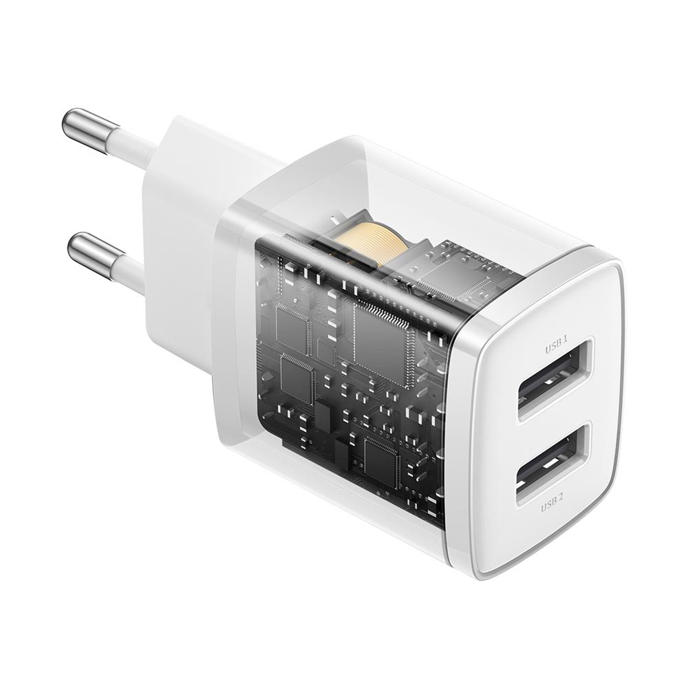 Baseus �adowarka sieciowa Compact 2 x USB bia�a 10,5W / 5