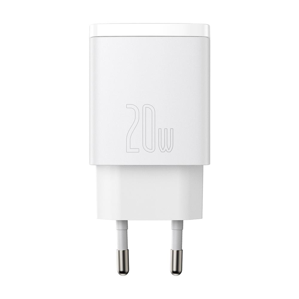 Baseus �adowarka sieciowa Compact PD 20W 1x USB-C 1x USB bia�a