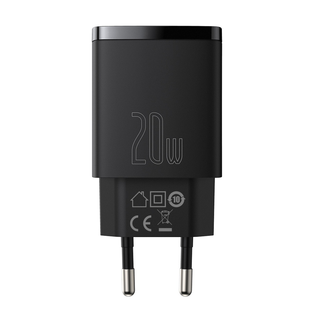 Baseus �adowarka sieciowa Compact PD 20W 1x USB-C 1x USB czarna / 2