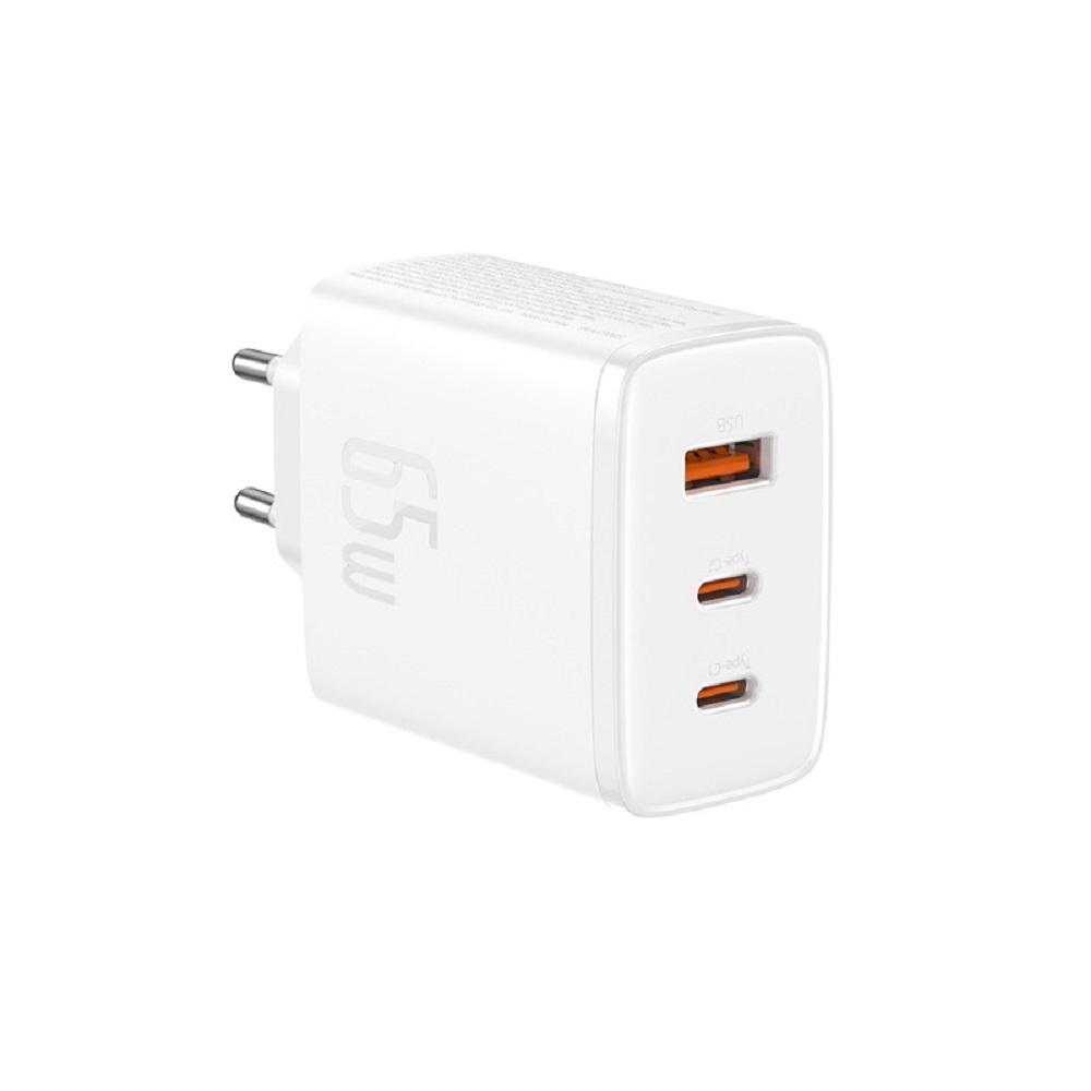 Baseus �adowarka sieciowa Cube Pro PD 65W 2x USB-C 1x USB bia�a / 2