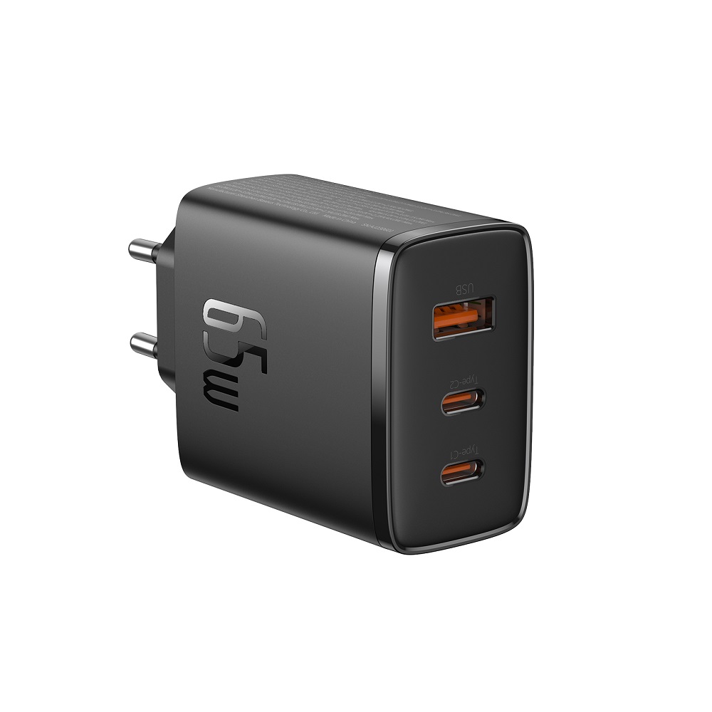 Baseus �adowarka sieciowa Cube Pro PD 65W 2x USB-C 1x USB czarna / 3