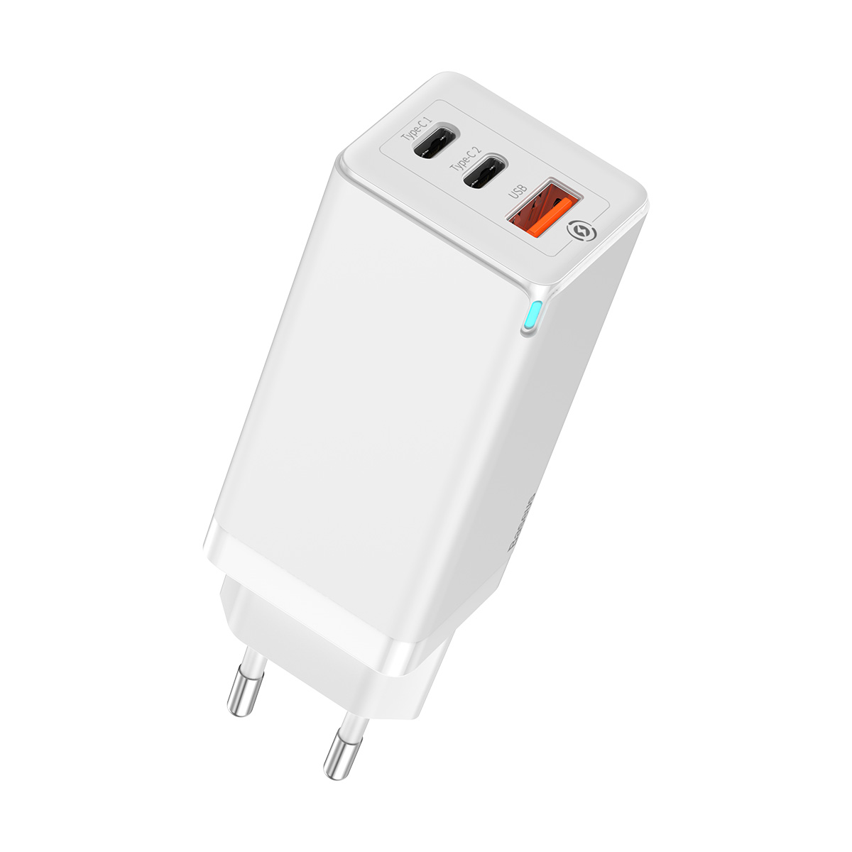 Baseus �adowarka sieciowa GaN 3USB USB-A/ 2xPD USB-C 65W bia�a