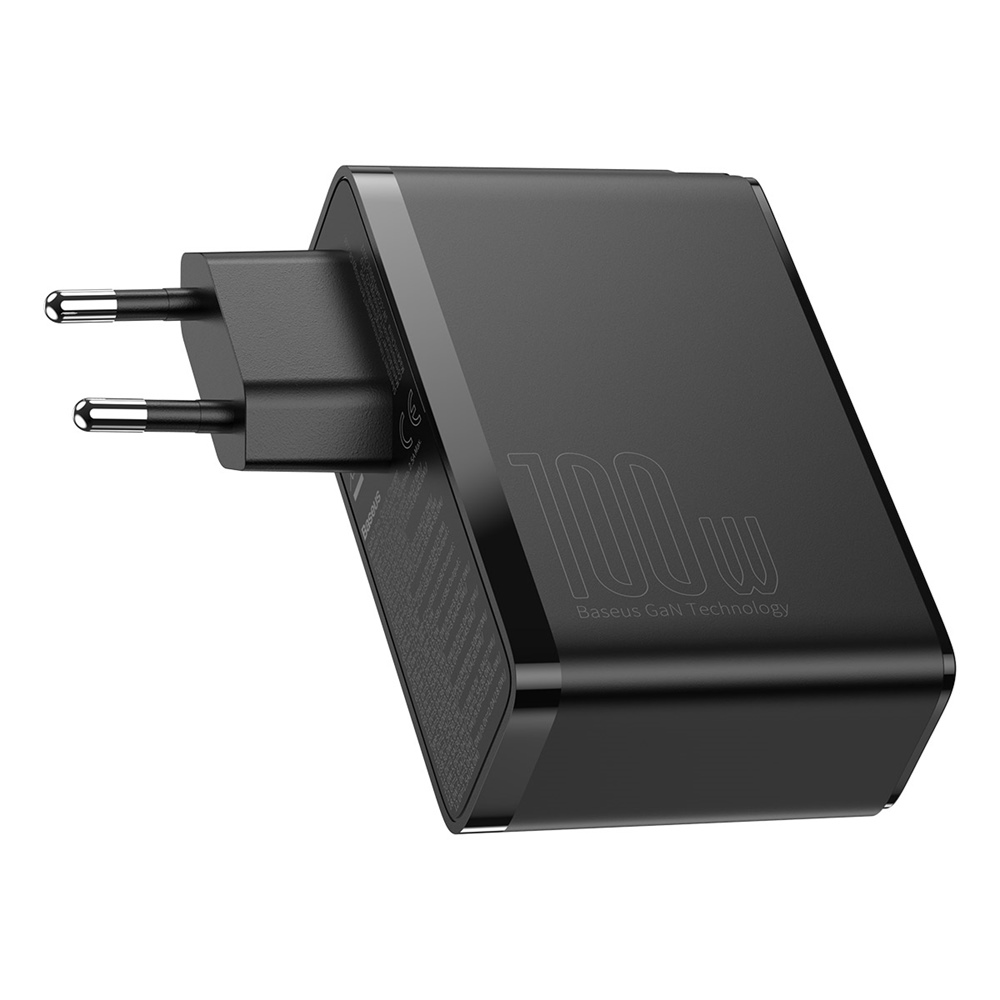 Baseus adowarka sieciowa GaN2 Pro PD 100W 2x USB-C 2x USB czarna / 4