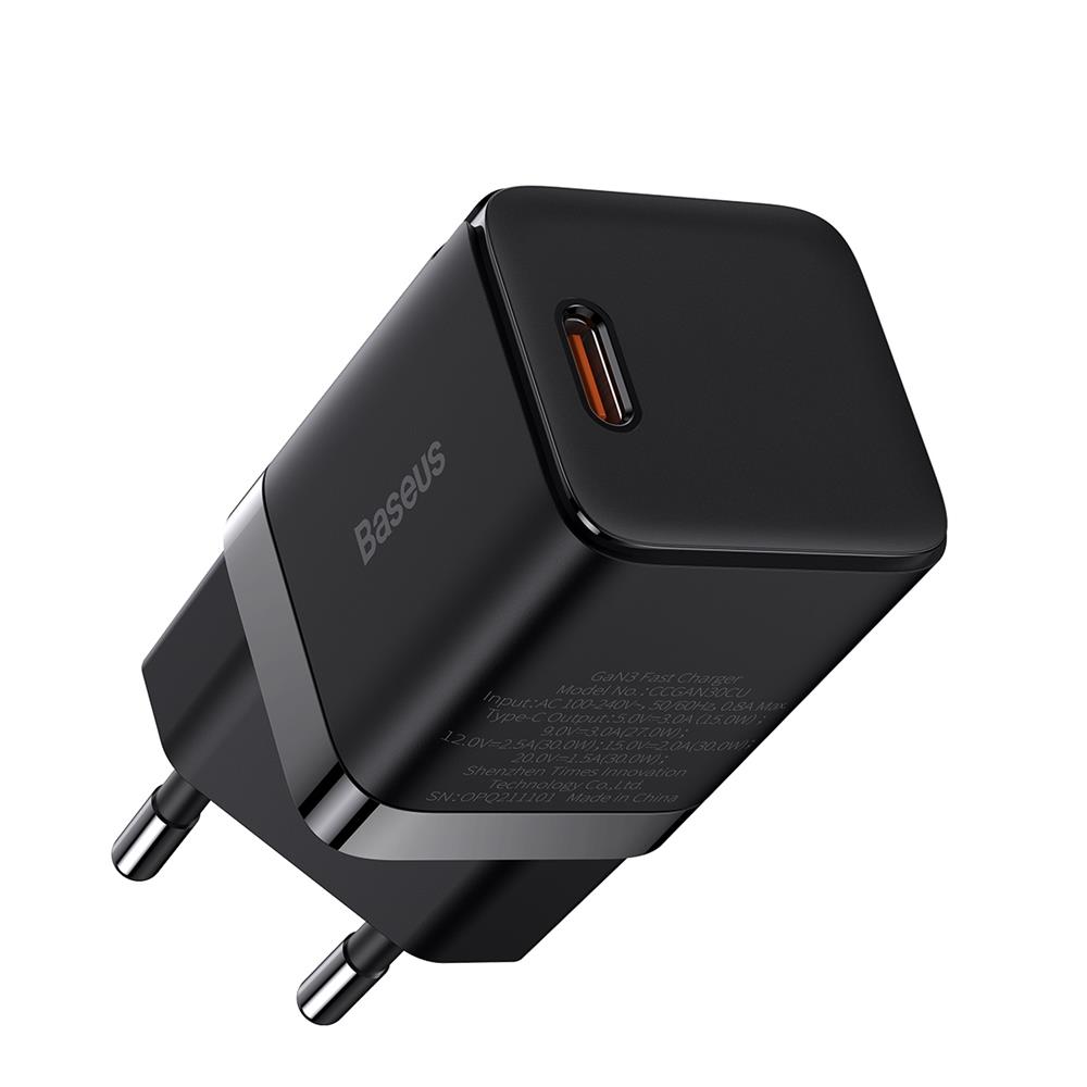 Baseus �adowarka sieciowa GaN3 PD 30W 1x USB-C czarna / 4
