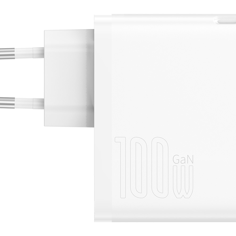 Baseus �adowarka sieciowa GaN5 Pro PD 100W 1x USB-C 1x USB bia�a + kabel USB-C - USB-C / 2