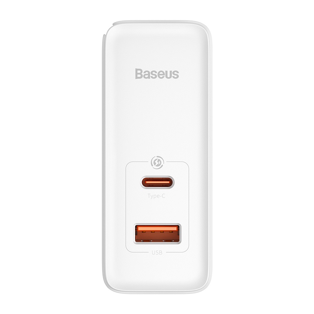 Baseus �adowarka sieciowa GaN5 Pro PD 100W 1x USB-C 1x USB bia�a + kabel USB-C - USB-C / 6
