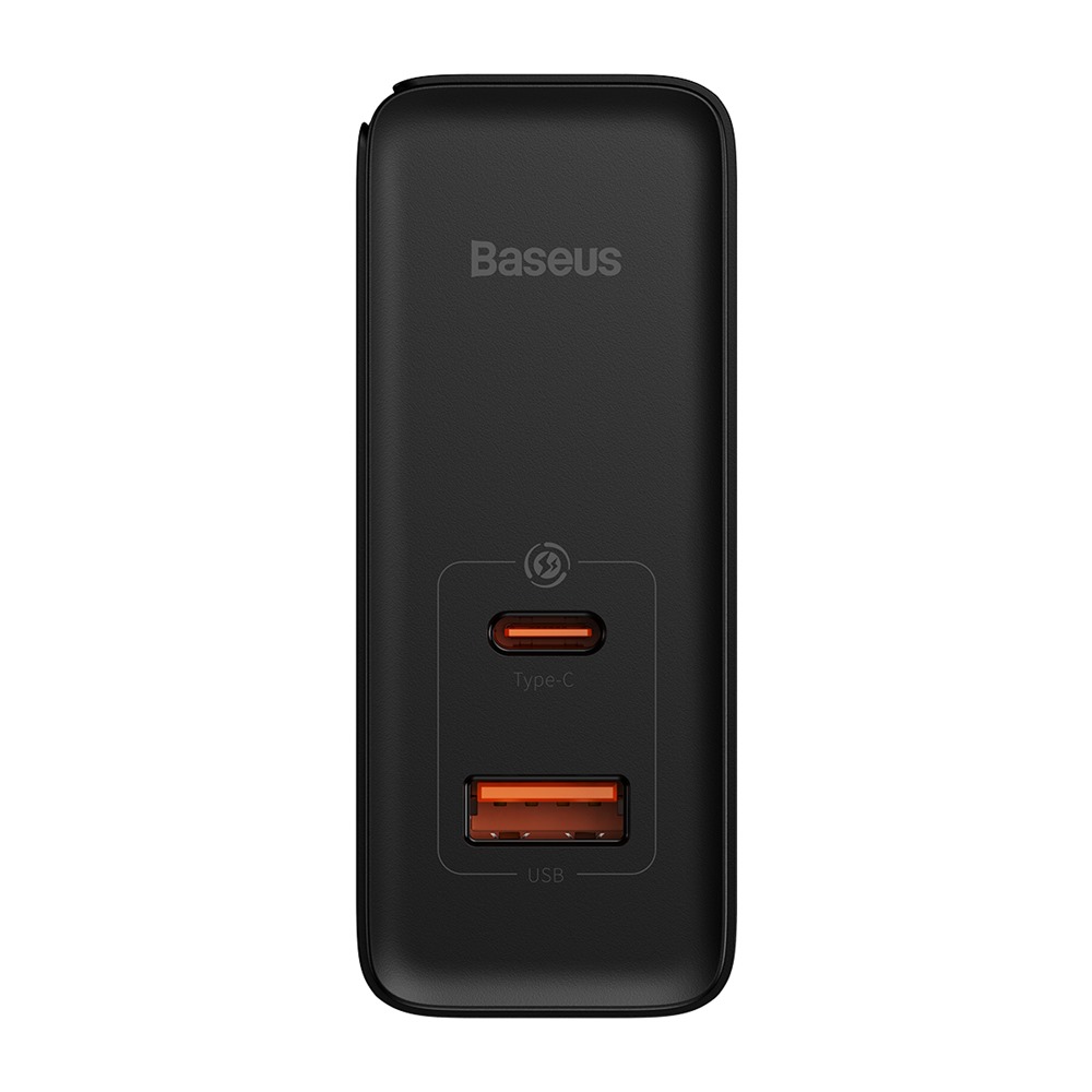 Baseus adowarka sieciowa GaN5 Pro PD 100W 1x USB-C 1x USB czarna + kabel USB-C - USB-C / 6