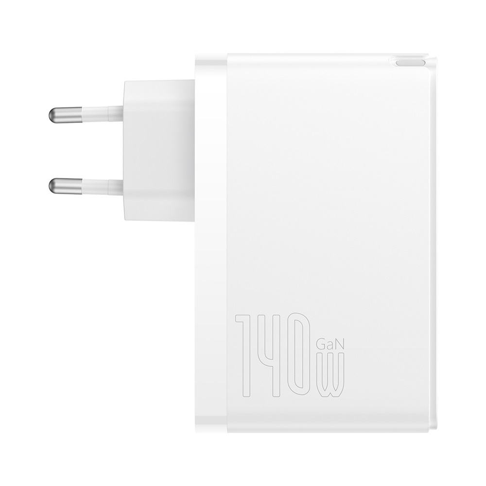 Baseus �adowarka sieciowa GaN5 Pro PD 140W 2x USB-C 1x USB bia�a + kabel USB-C - USB-C 240W / 2