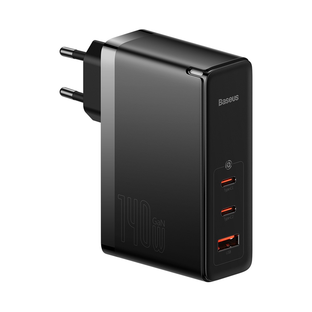 Baseus �adowarka sieciowa GaN5 Pro PD 140W 2x USB-C 1x USB czarna + kabel USB-C - USB-C 240W / 3