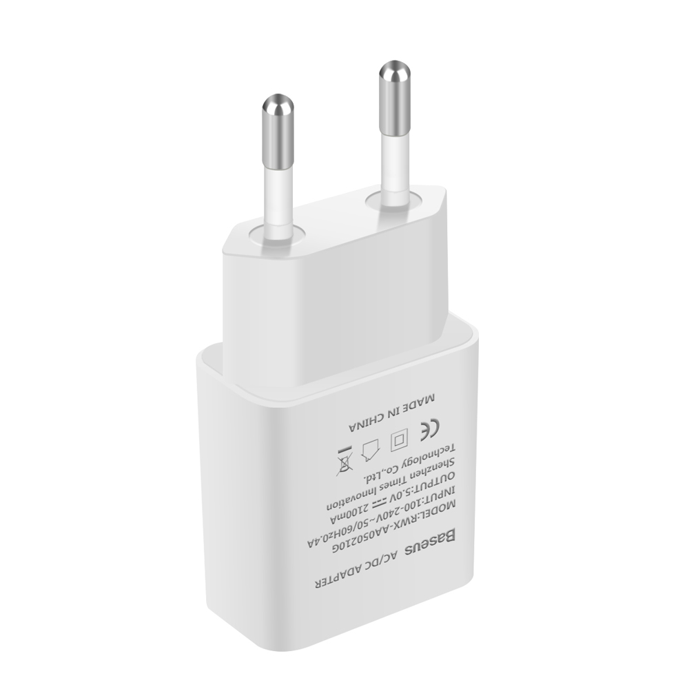 Baseus �adowarka sieciowa Letour 1 x USB bia�a  2.1A / 3