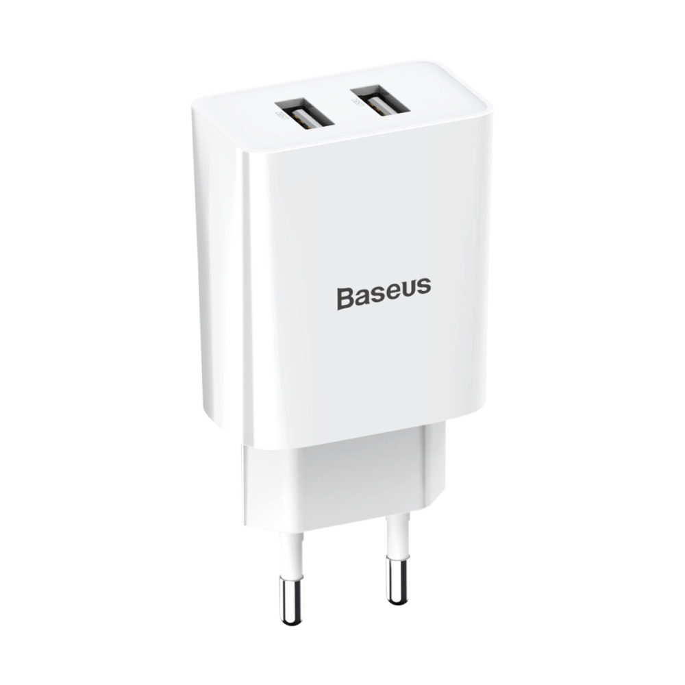 Baseus �adowarka sieciowa Mini Dual-U 2 x USB bia�a 2,1A / 4