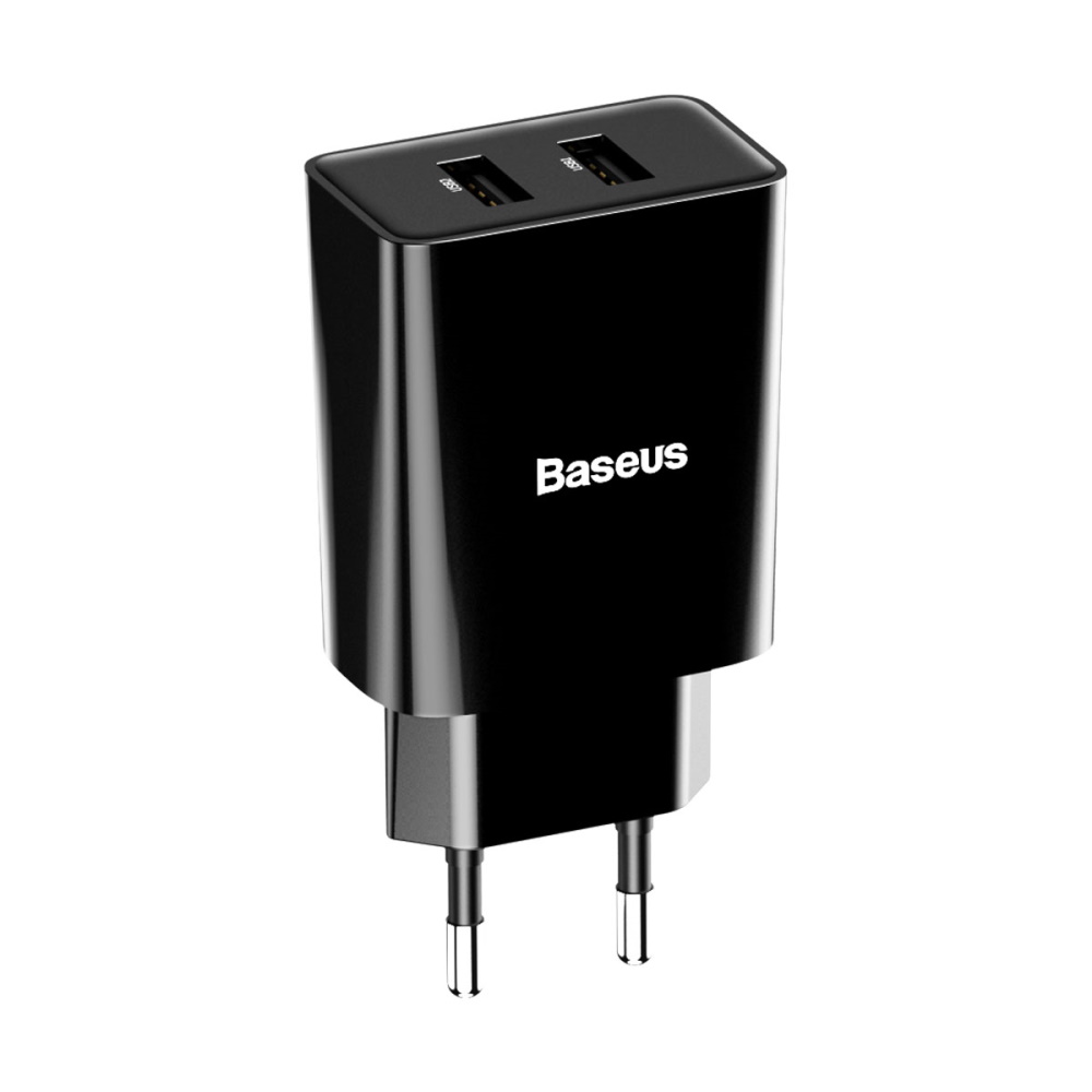 Baseus adowarka sieciowa Mini Dual-U 2 x USB czarna 2,1A / 4