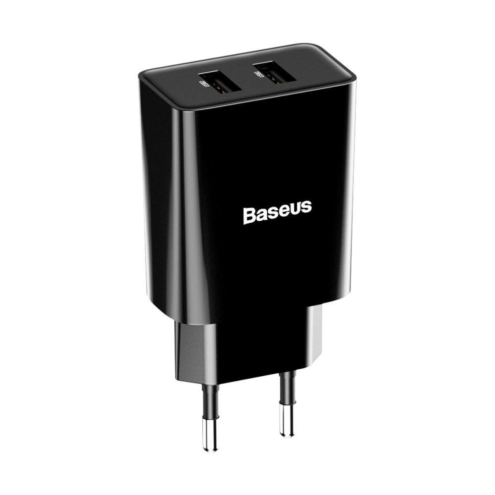 Baseus �adowarka sieciowa Mini Dual-U 2 x USB czarna 2,1A / 4