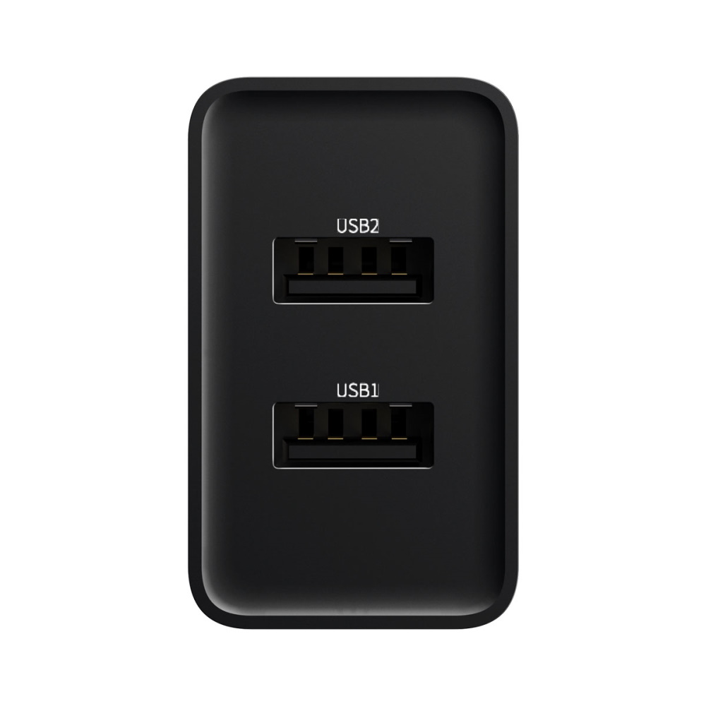Baseus adowarka sieciowa Mini Dual-U 2 x USB czarna 2,1A / 5
