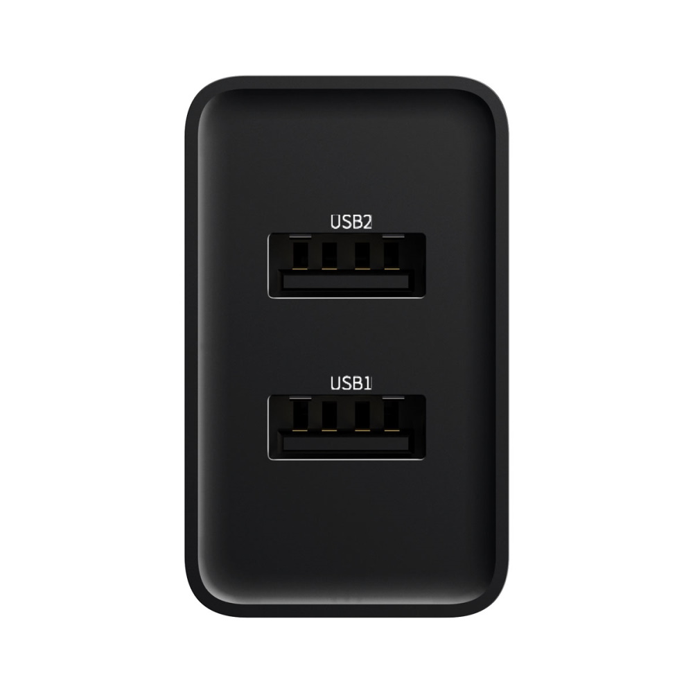 Baseus �adowarka sieciowa Mini Dual-U 2 x USB czarna 2,1A / 5