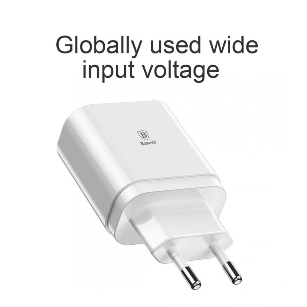 Baseus �adowarka sieciowa Mirror Lake 3 USB 3.4A z wy�wietlaczem bia�a / 2
