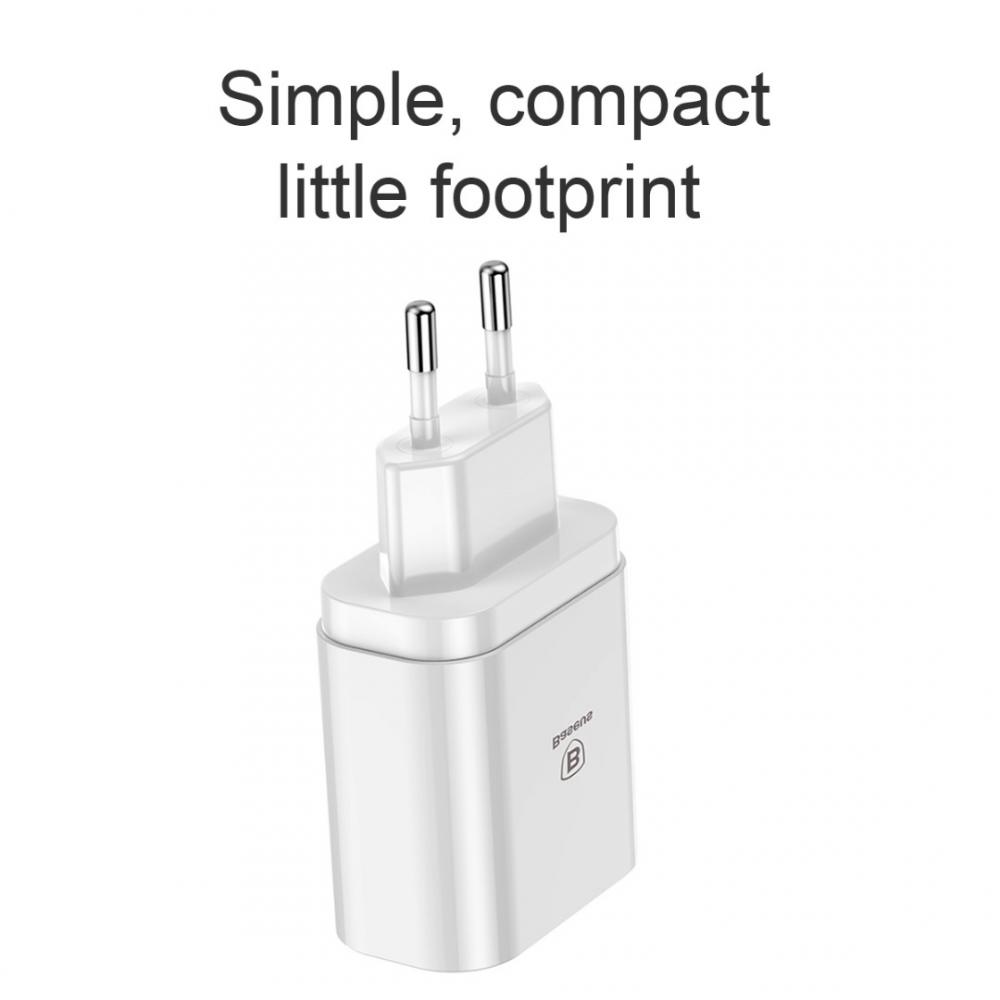 Baseus �adowarka sieciowa Mirror Lake 3 USB 3.4A z wy�wietlaczem bia�a / 6