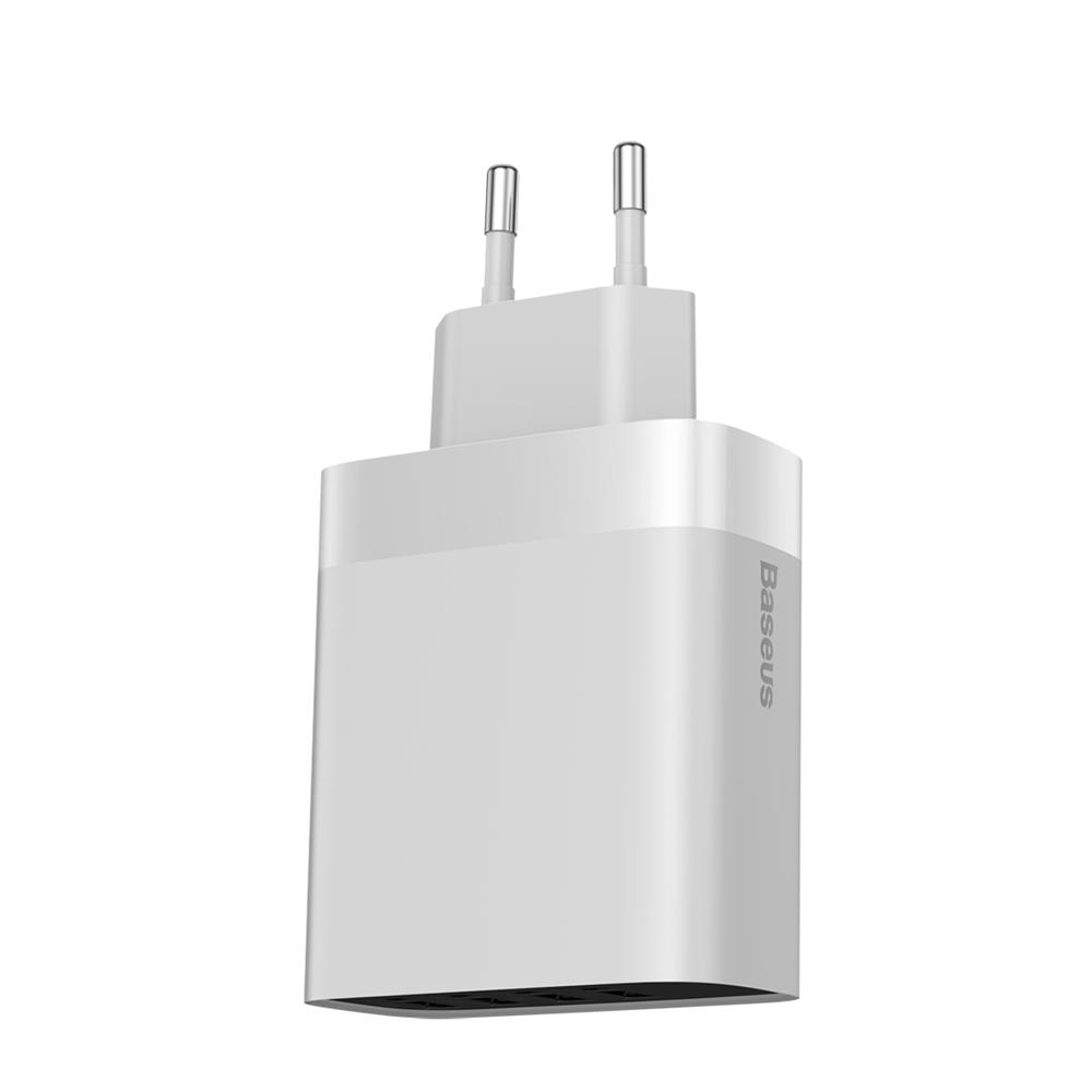 Baseus �adowarka sieciowa Mirror Lake 4USB 30W z wy�wietlaczem bia�a / 2