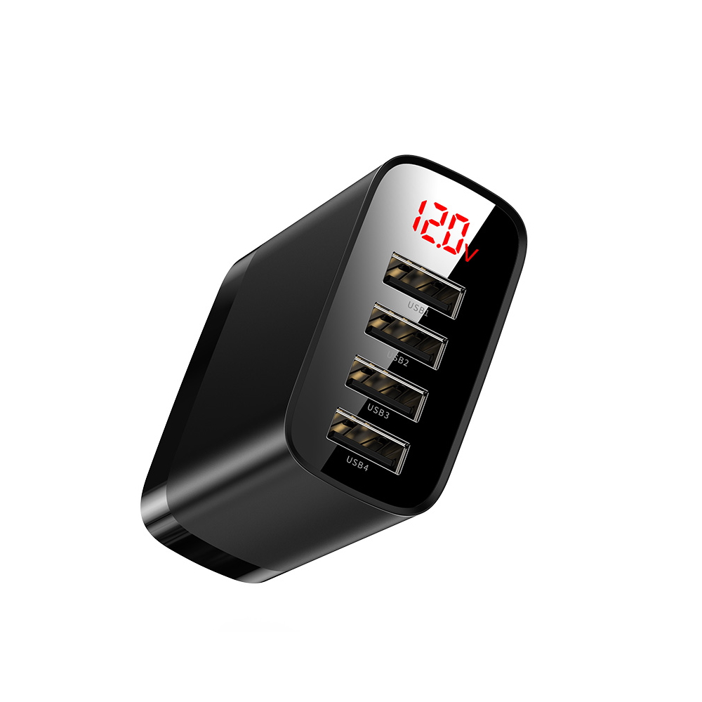 Baseus �adowarka sieciowa Mirror Lake 4USB 30W z wy�wietlaczem czarna / 2