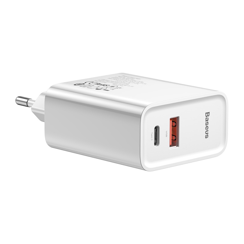 Baseus �adowarka sieciowa PPS QC USB + PD 30W bia�a z kablem typ-C / 4