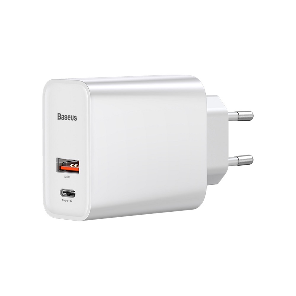 Baseus �adowarka sieciowa PPS QC USB + PD 30W bia�a z kablem typ-C / 5