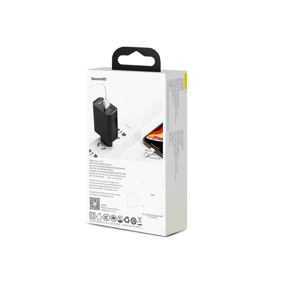 Baseus �adowarka sieciowa PPS QC USB + PD 30W czarna / 6