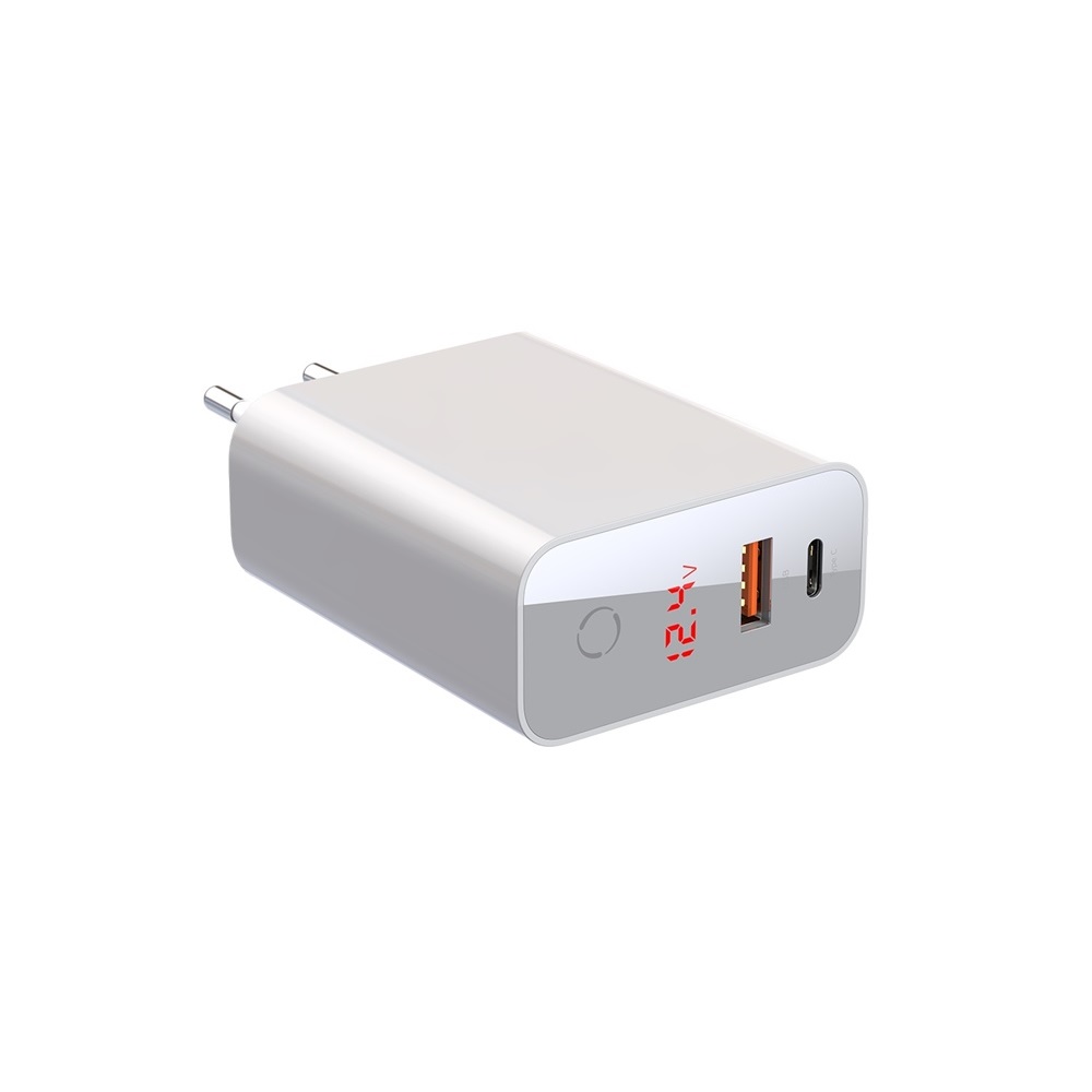 Baseus �adowarka sieciowa PPS QC USB + PD 45W bia�a z wy�wietlaczem