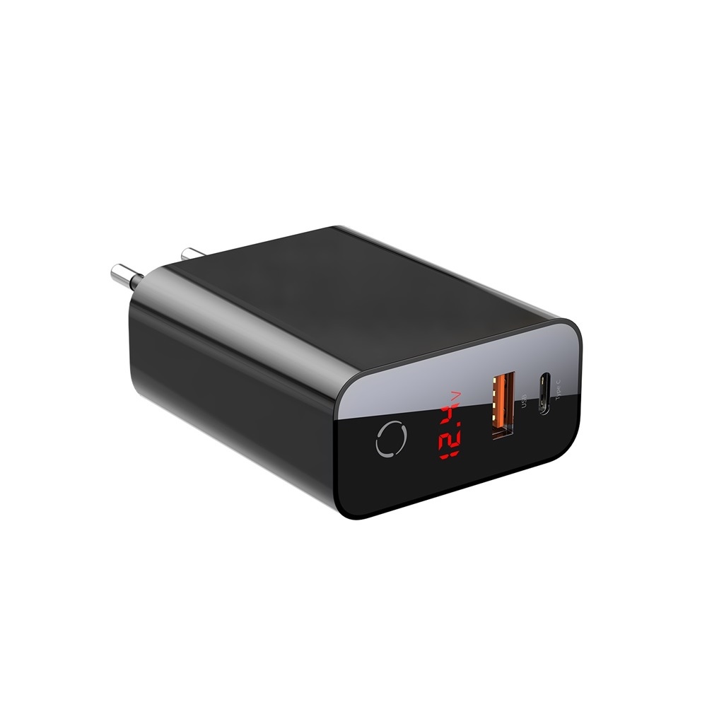 Baseus adowarka sieciowa PPS QC USB + PD 45W czarna z wywietlaczem