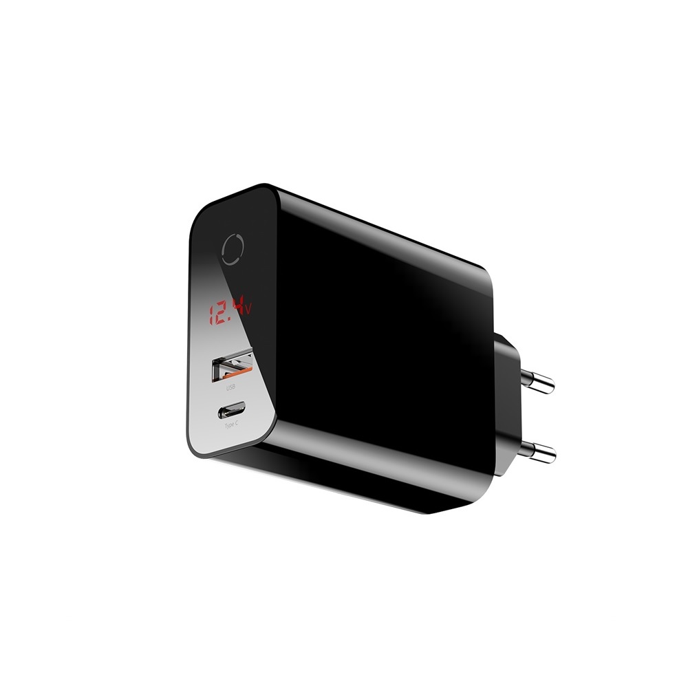 Baseus adowarka sieciowa PPS QC USB + PD 45W czarna z wywietlaczem / 4